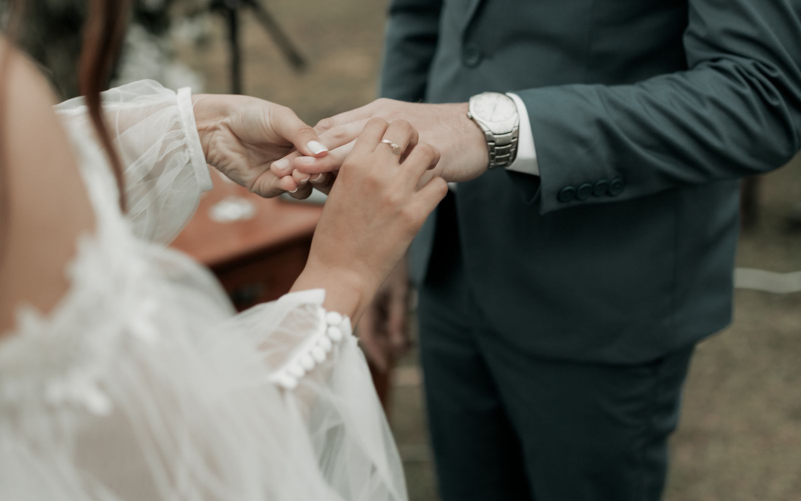 Photographer capturing an outdoor ceremony